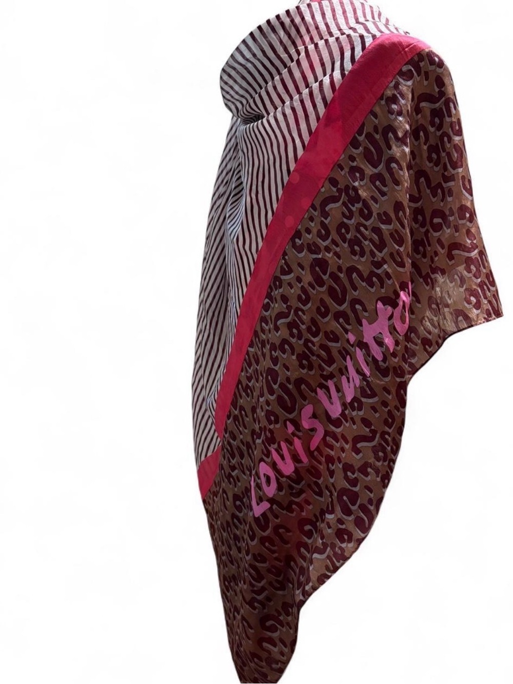 Louis Vuitton Brown and Pink Silk scarf